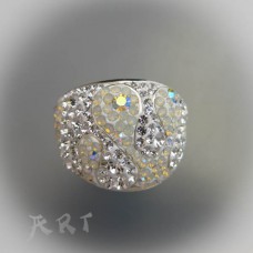 Сребърен дамски пръстен с камъни Swarovski R-290
